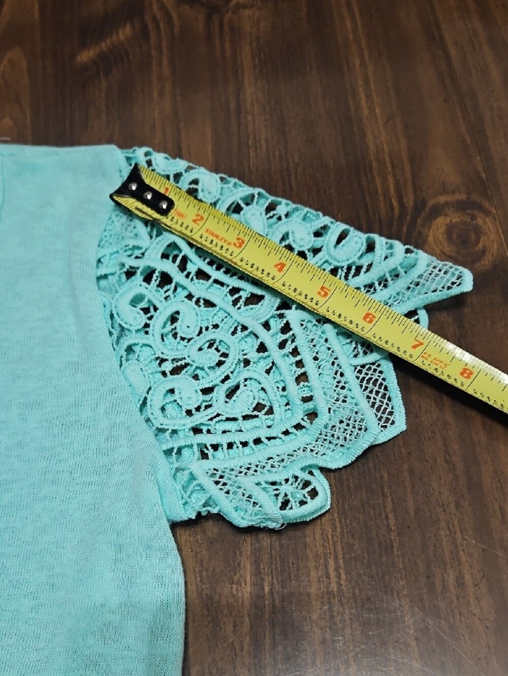 The Limited Mint Green Lace Sleeve Scoop Neck Tee - Picture 5 of 11